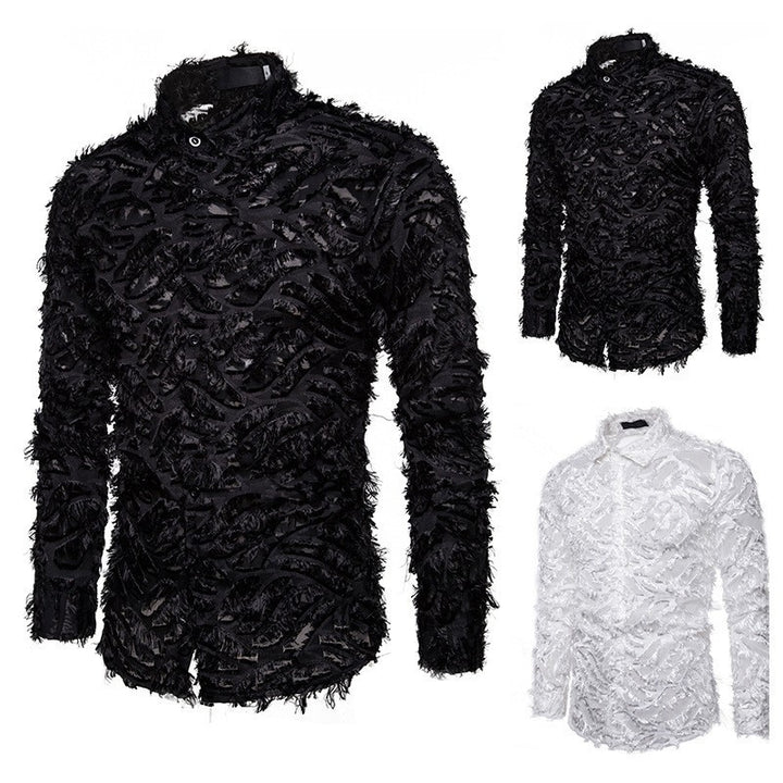 Men's Stylish Shirt with Textured Design Lisslune