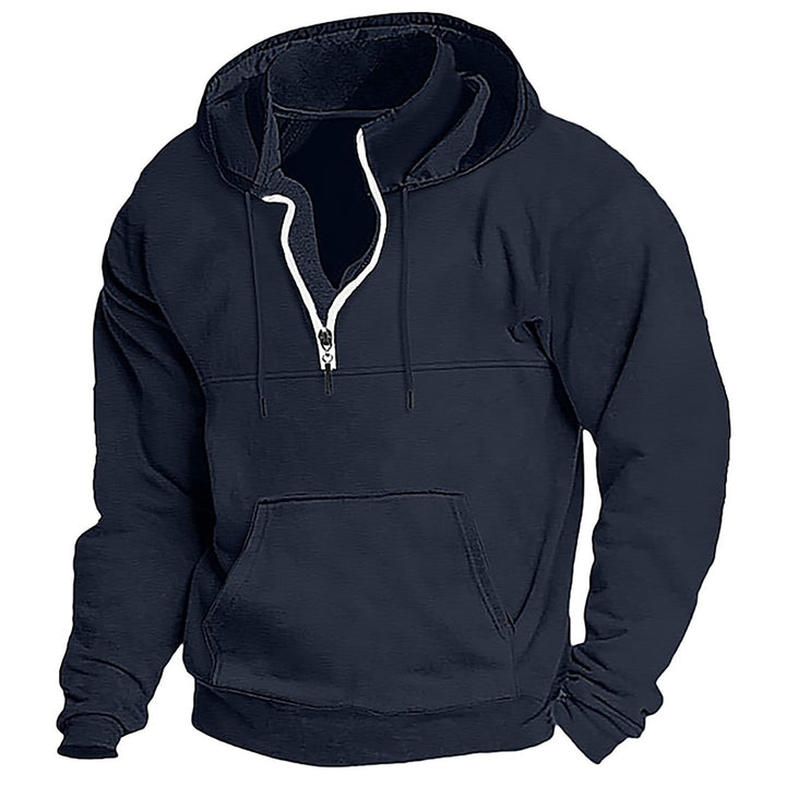 Men's Fleece Hoodie with Half Zip Lisslune