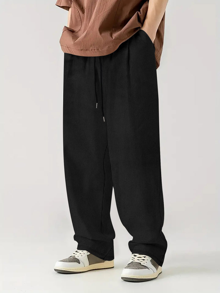 Men's comfortable ribbed pants with elastic waistband Lisslune