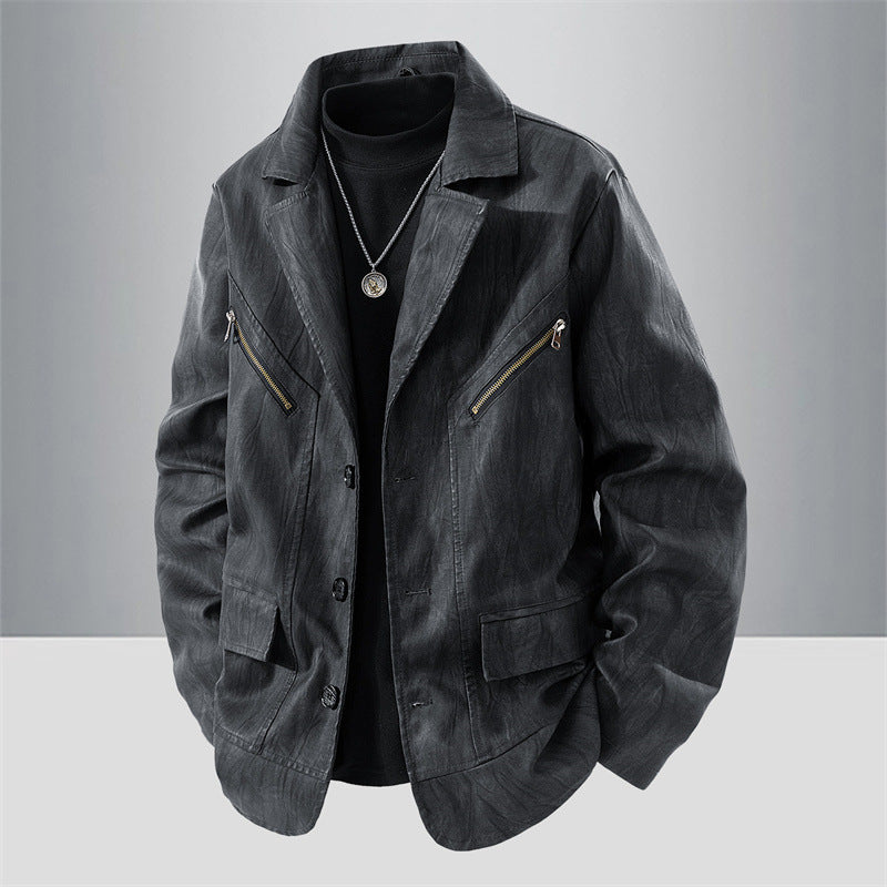 Men's Fashionable Jacket with Practical Zippered Pockets Lisslune