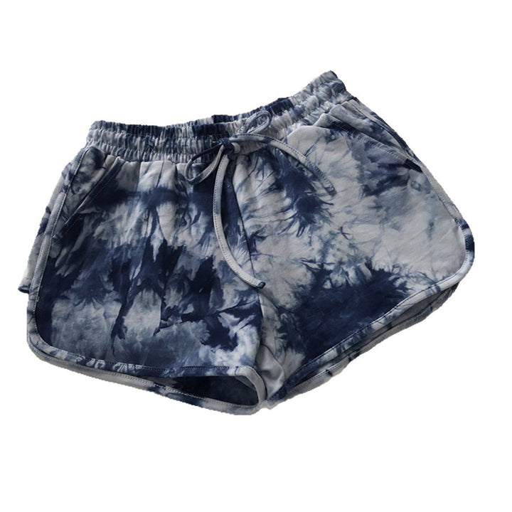 Women’s casual sweat shorts with trendy tie-dye design and practical side pockets