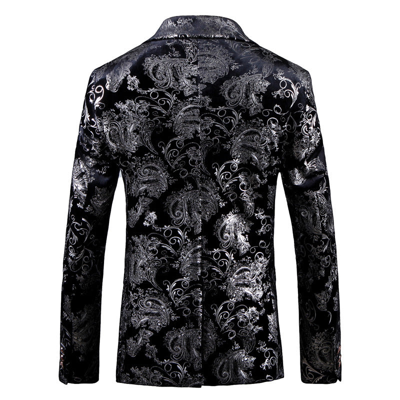 Men's elegant tuxedo blazer with floral sequin patterns Lisslune