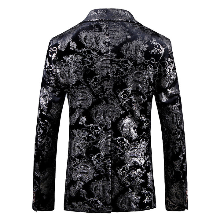 Men's elegant tuxedo blazer with floral sequin patterns Lisslune