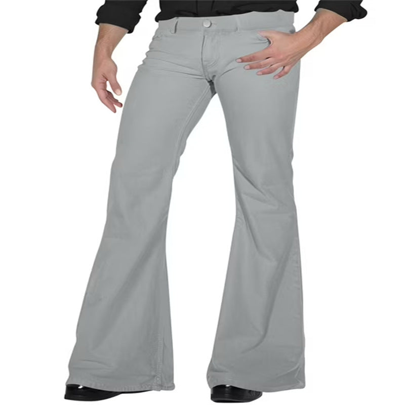 Men's fashionable flared pants with high waist and elastic material Lisslune