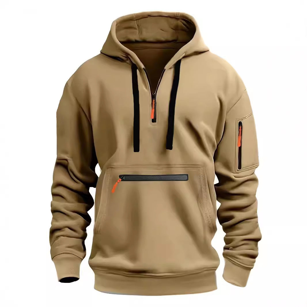 Men's Practical Hoodie with Innovative Zipper Pocket Lisslune