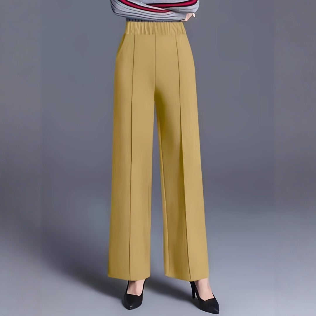 Women's Wide High-Waisted Trousers with Elegant Pleats Lisslune