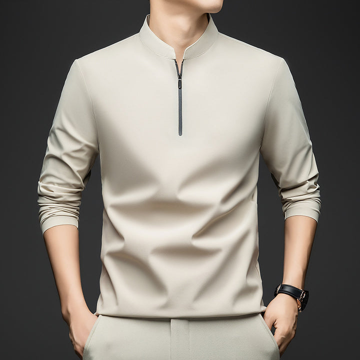 Men's functional pullover with half zipper and stylish stand-up collar Lisslune