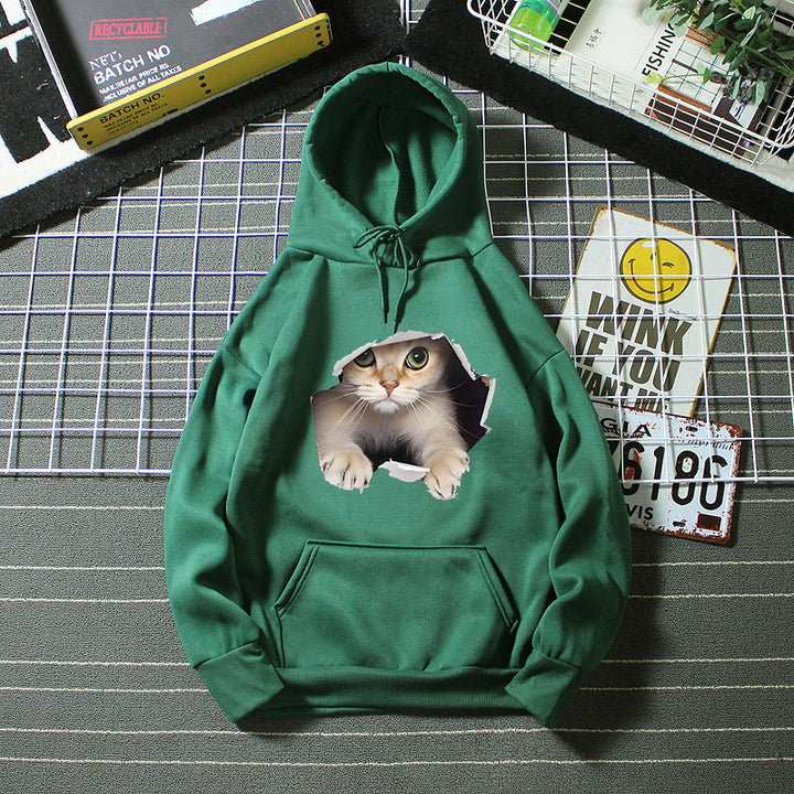 Women's hoodie with creative cat design Lisslune 1772612757