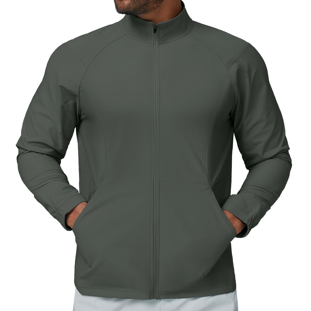 Men's Lightweight Sports Jacket with High Collar and Elastic Cuffs Lisslune