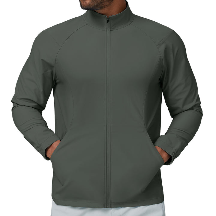 Men's Lightweight Sports Jacket with High Collar and Elastic Cuffs Lisslune