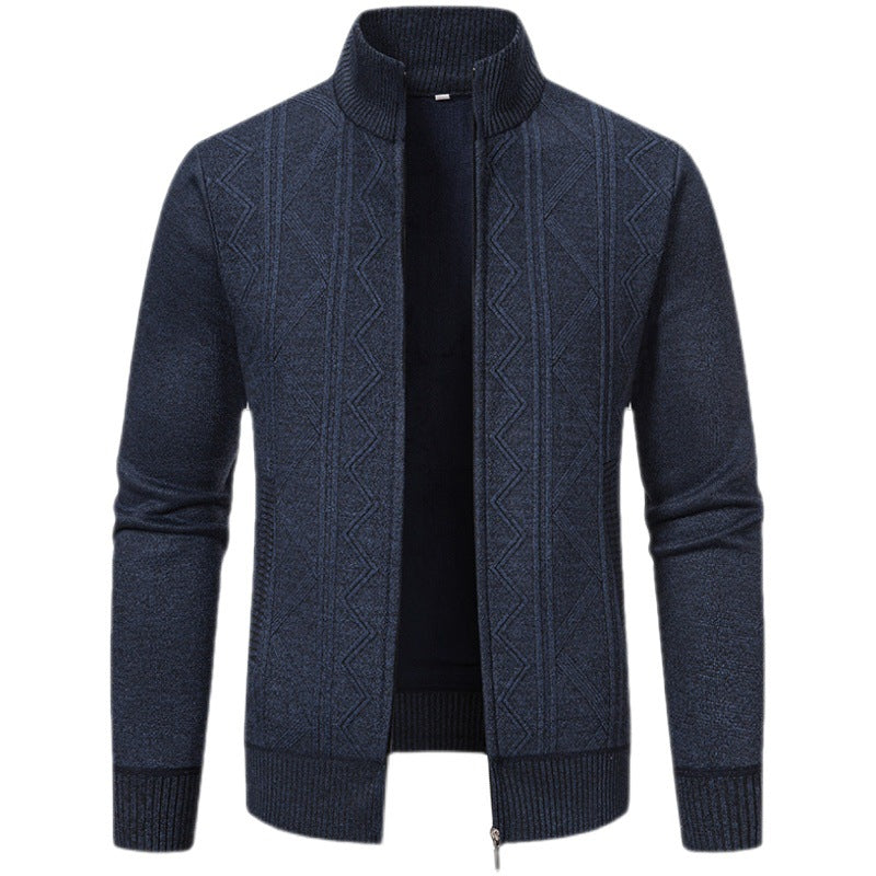 Men's cardigan with high collar and zipper Lisslune