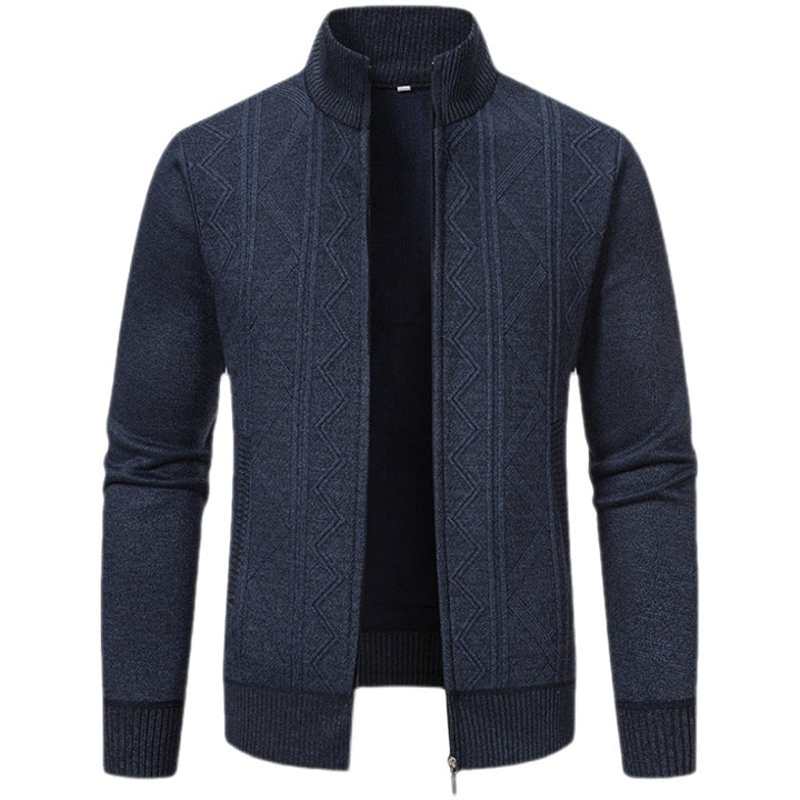 Men's cardigan with high collar and zipper Lisslune