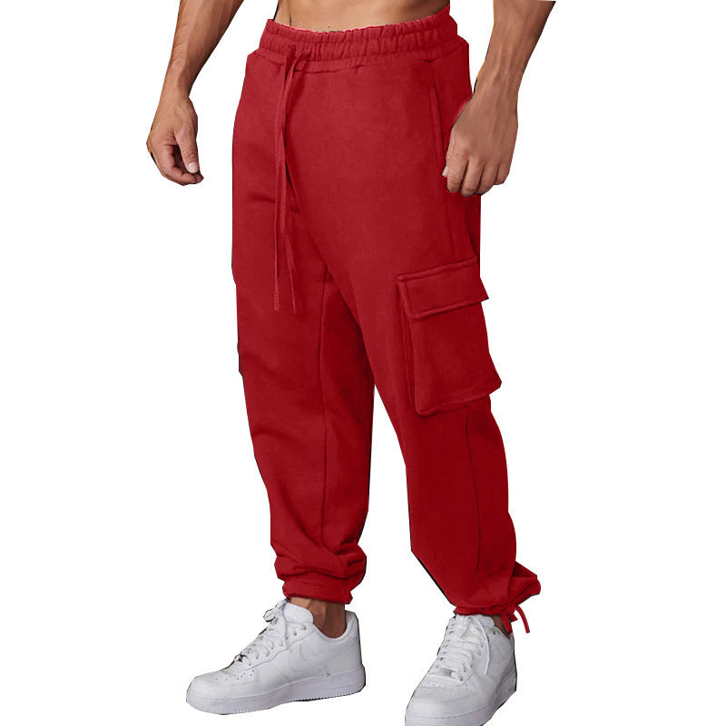 Men's casual cargo jogging pants with elastic waistband and practical side pockets Lisslune