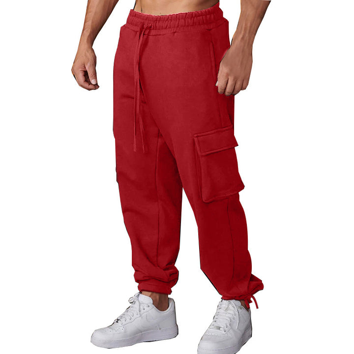 Men's casual cargo jogging pants with elastic waistband and practical side pockets Lisslune