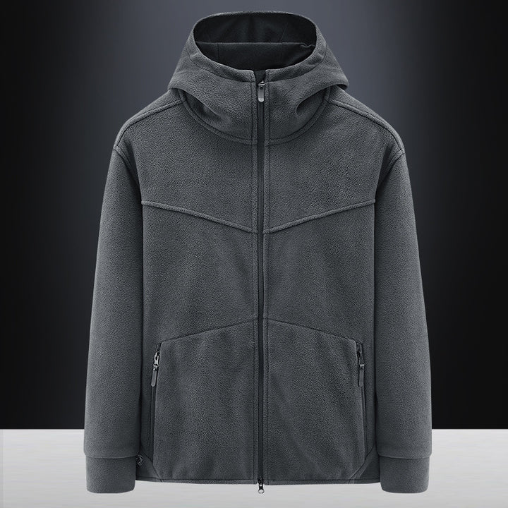 Men's Fleece Jacket with Ergonomic Cut and Practical Zip Pockets Lisslune