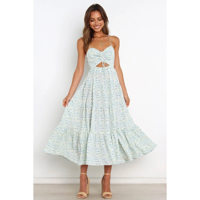 Women’s maxi dress with sophisticated cut-out and flowing skirt Lune London