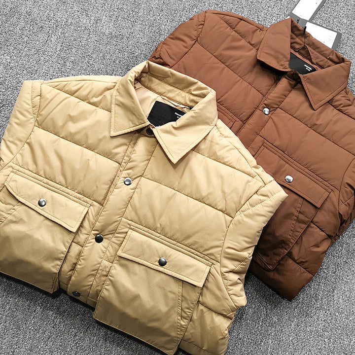 Men's quilted overshirt jacket with practical flap pockets and sturdy collar Lisslune