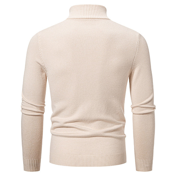 Men's Fashionable Turtleneck Sweater with Elegant Structural Pattern Lisslune