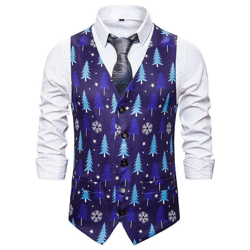 Men's festive waistcoat with vibrant Christmas design Lisslune