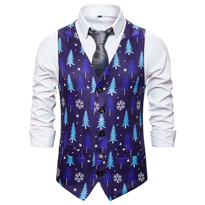 Men's festive waistcoat with vibrant Christmas design Lisslune