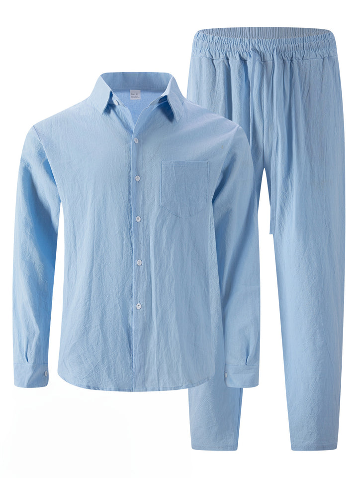 Men's casual pajamas set made of breathable material with elegant design Lisslune