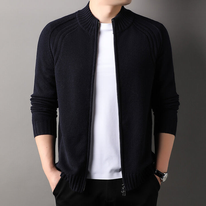 Men's zip-up cardigan with high collar Lisslune
