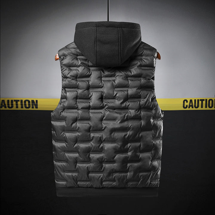Men's padded vest with hood and breathable properties Lisslune