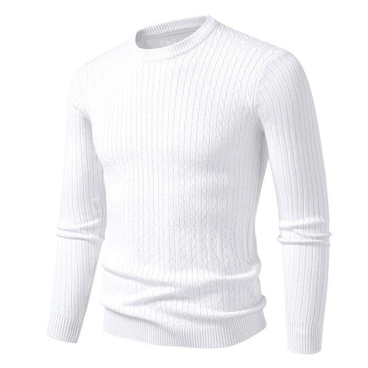 Men's chunky knit sweater with modern cable pattern Lisslune