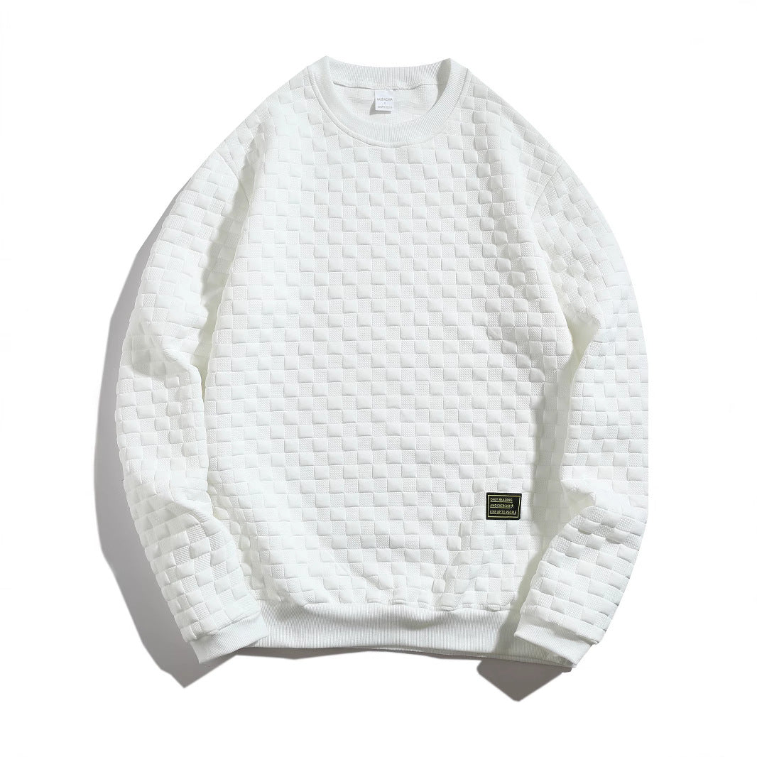 Men's casual textured sweater with round neck and elastic cuffs Lisslune