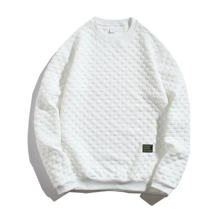 Men's casual textured sweater with round neck and elastic cuffs Lisslune