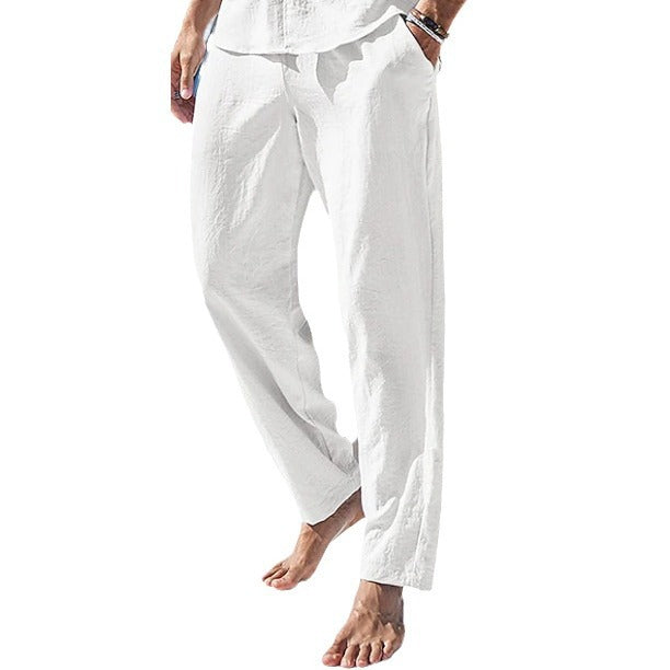 Men's loose and breathable summer pants with adjustable waistband and side pockets Lisslune