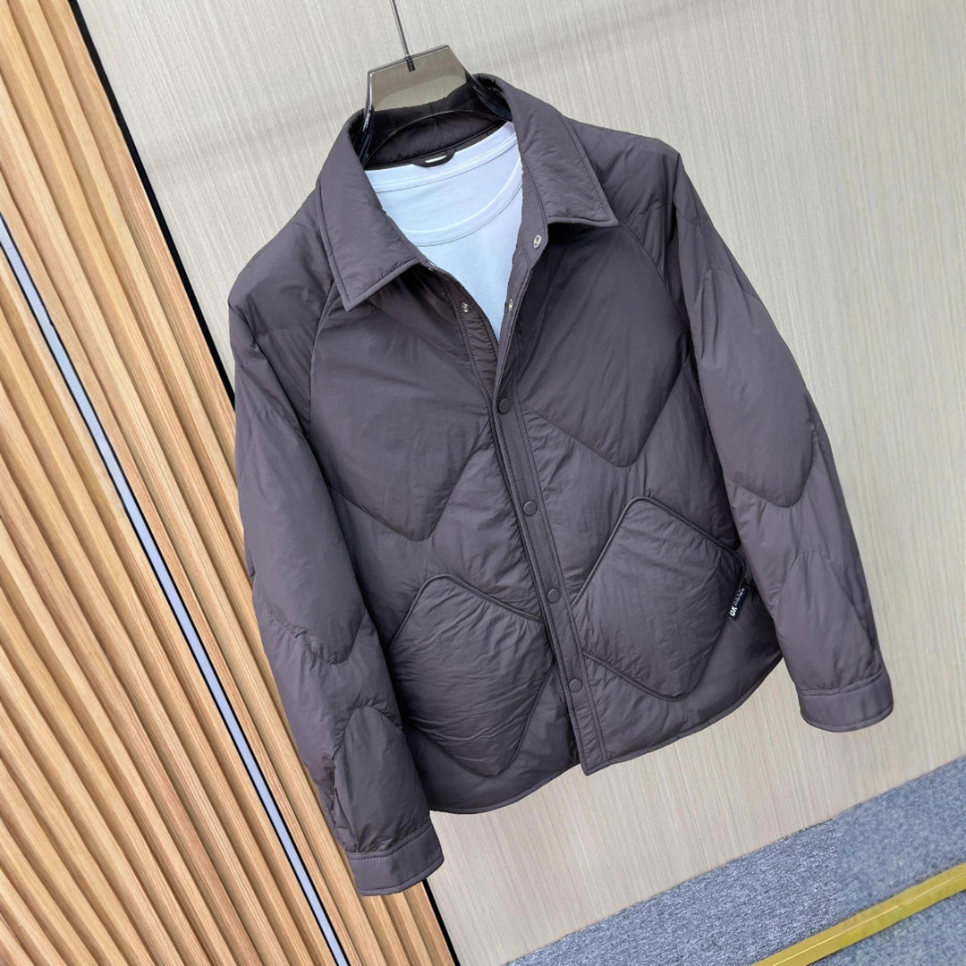 Men's Quilted Insulation Jacket with Practical Button Closure Lisslune