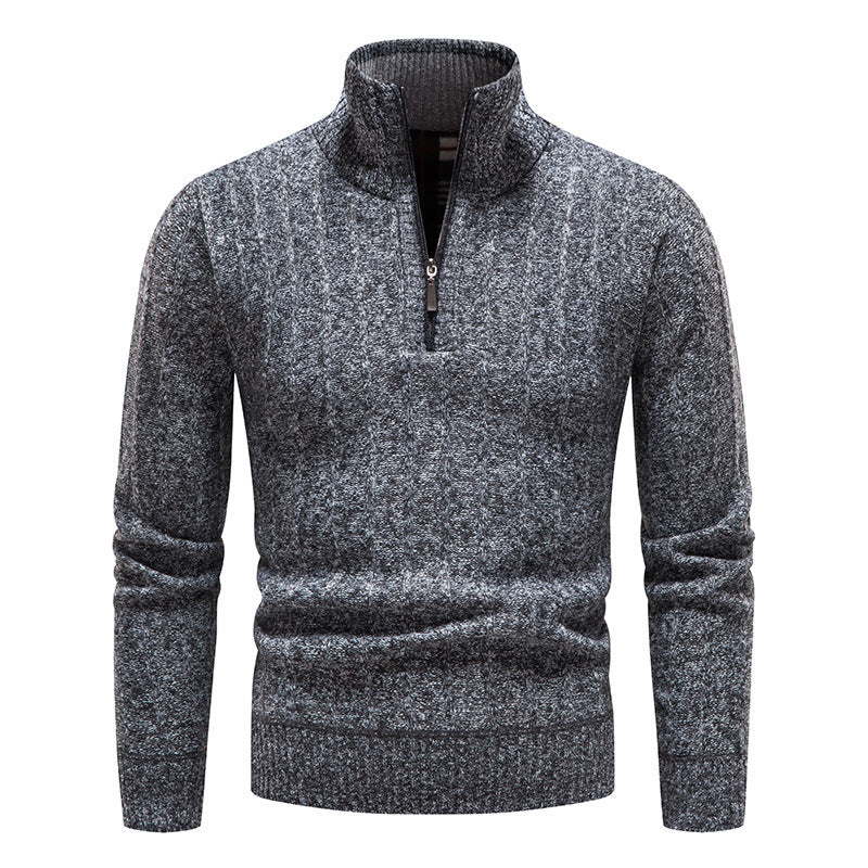 Men's fashionable knitted sweater with high collar Lisslune