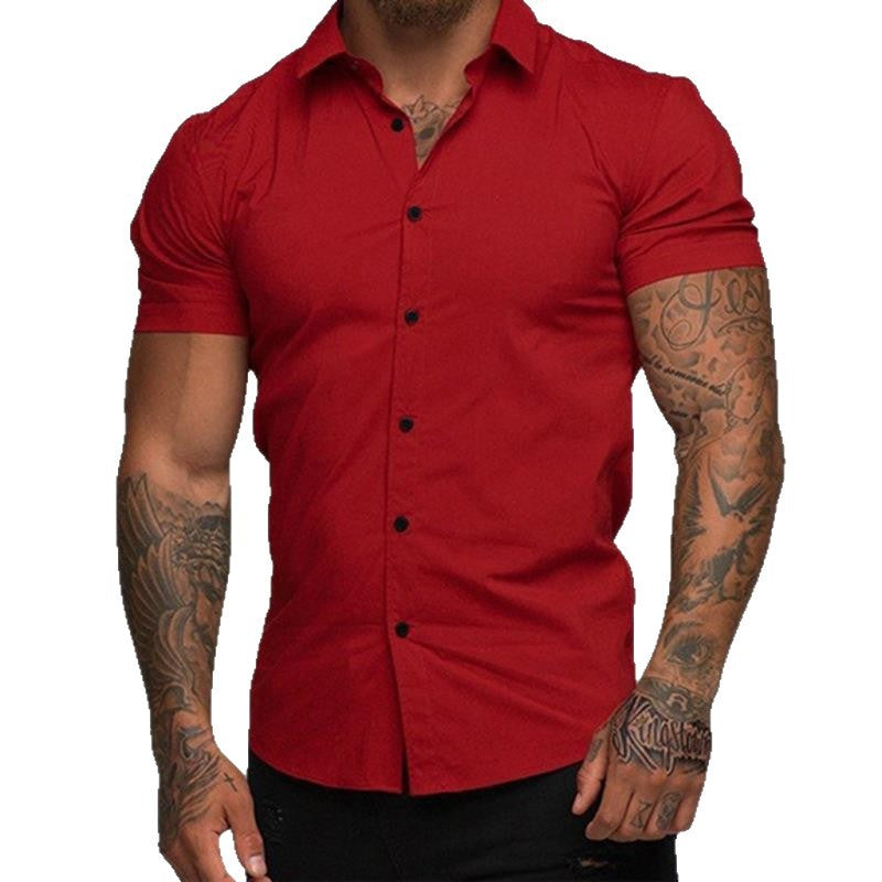 Men's short sleeve shirt with modern cut and stylish button detail Lisslune