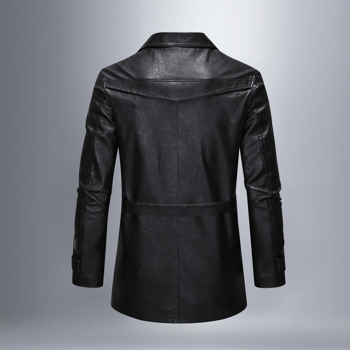 Men's Urban Synthetic Leather Jacket with Fashionable Cut Lisslune