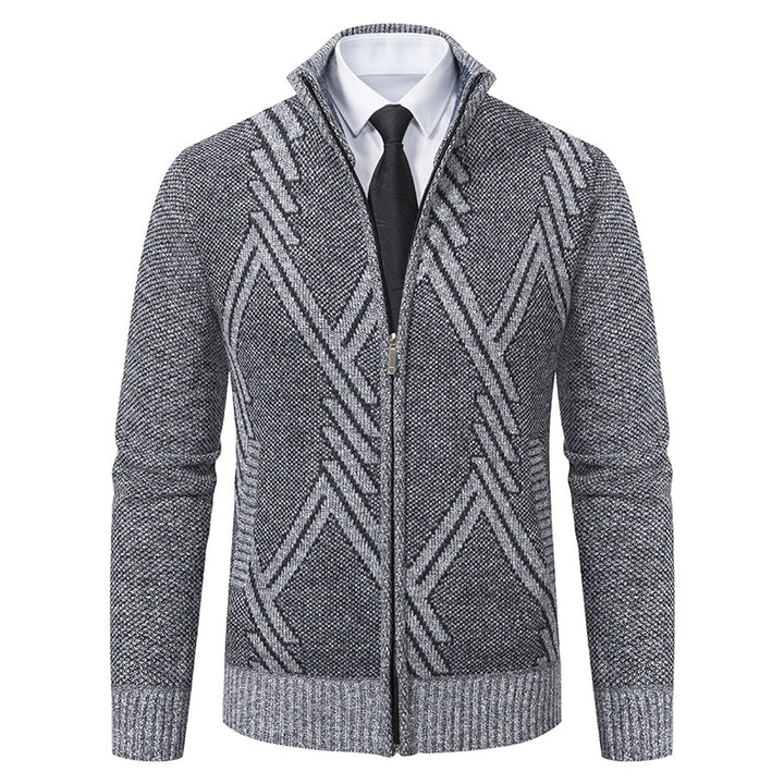 Men's cardigan with modern geometric patterns Lisslune