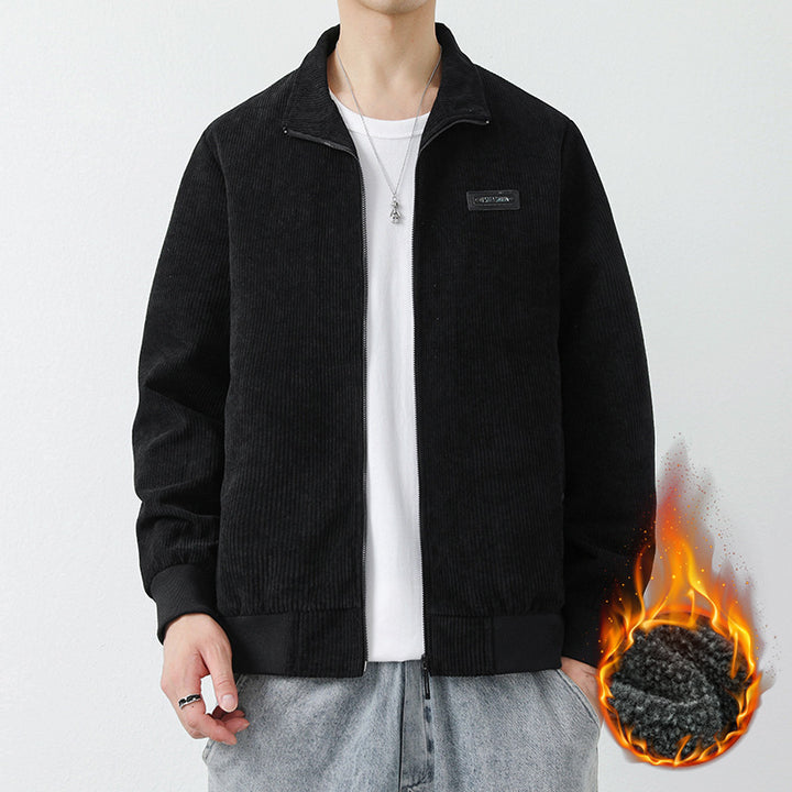 Men's cord jacket with high collar and practical pockets Lisslune