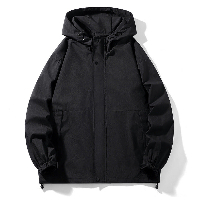 Men Water-Repellent Transition Jacket with Adjustable Hood and Practical Pockets Lisslune