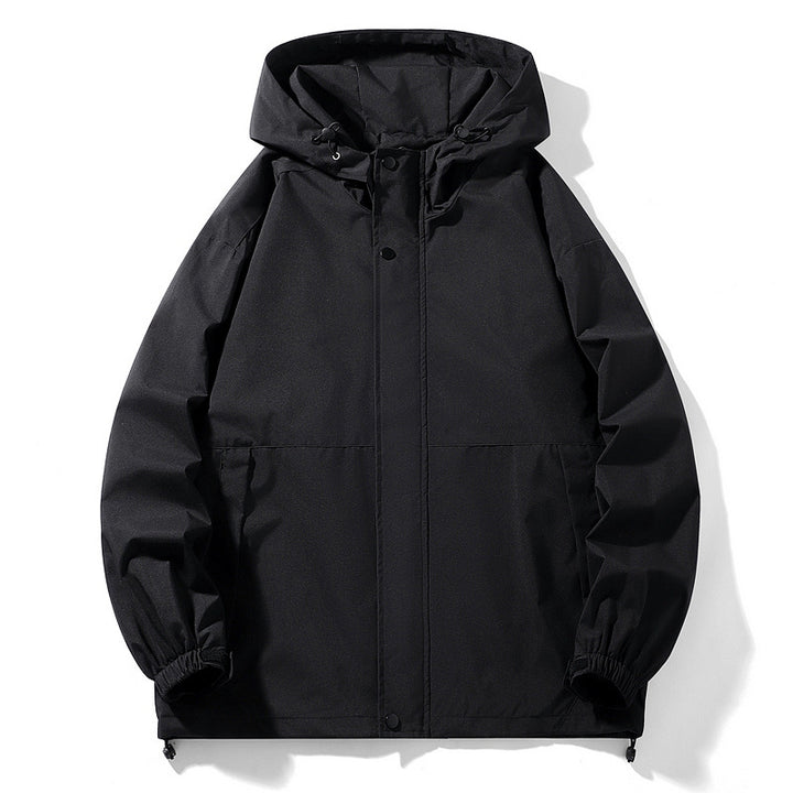 Men Water-Repellent Transition Jacket with Adjustable Hood and Practical Pockets Lisslune
