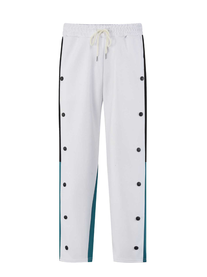 Men's sporty training pants with side snap buttons and elastic waistband Lisslune