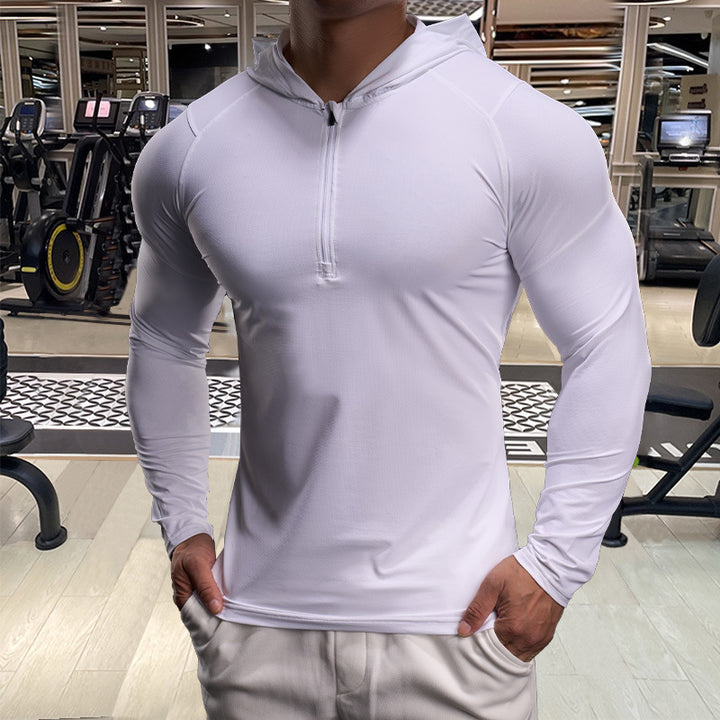 Men's functional shirt with hood and zipper Lisslune