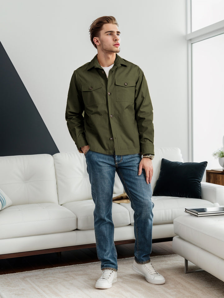 Men's fashionable lightweight chore jacket with practical pockets Lisslune