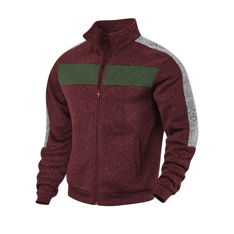 Men's sporty fleece jacket with high collar and reflective accents Lisslune