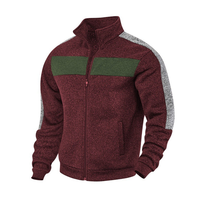 Men's sporty fleece jacket with high collar and reflective accents Lisslune