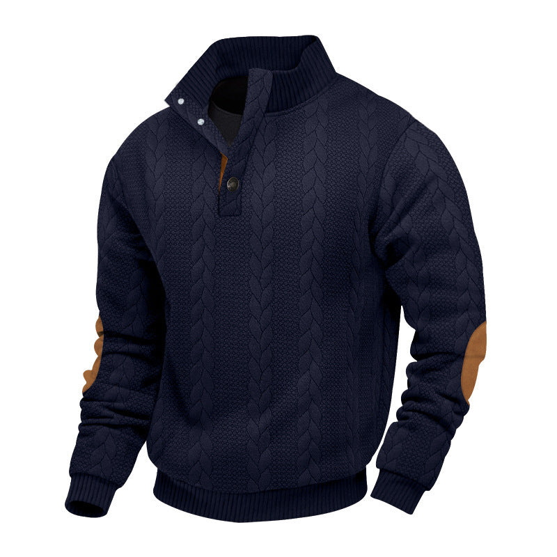 Men's structured sweater with fashionable stand-up collar Lisslune