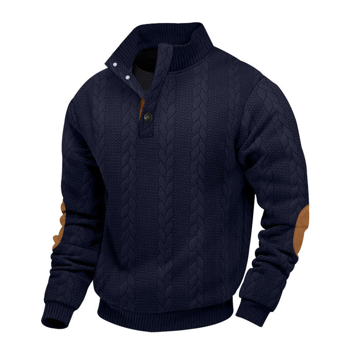 Men's structured sweater with fashionable stand-up collar Lisslune