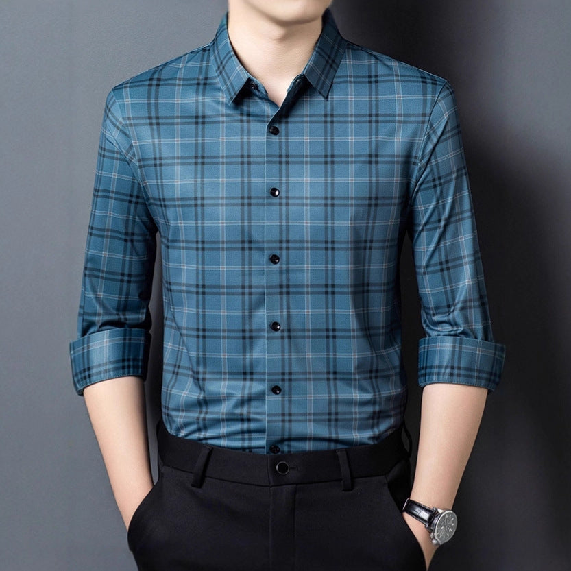 Men's checked shirt with modern accents Lisslune