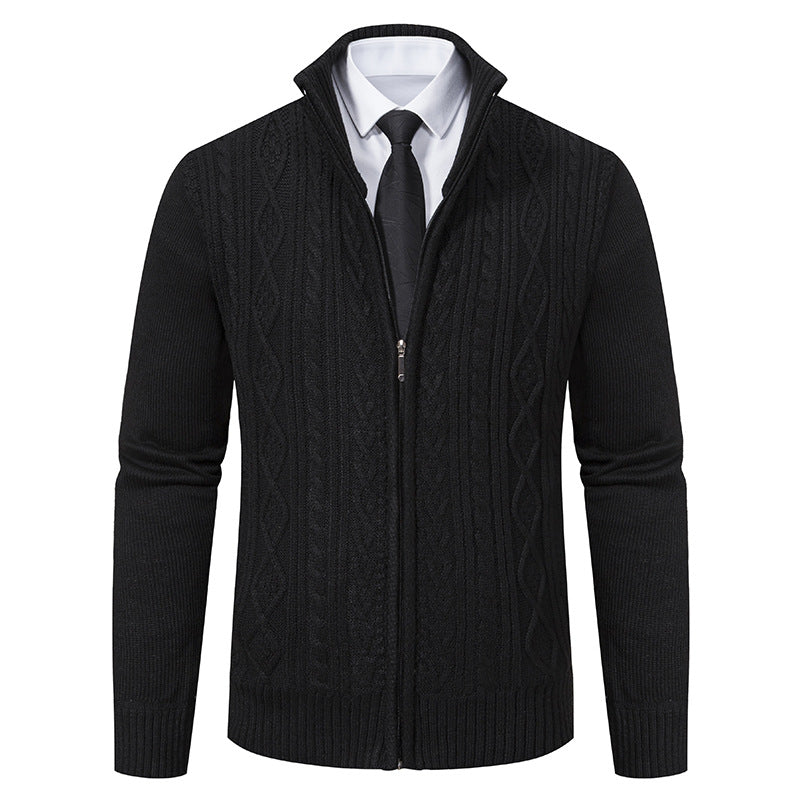 Men's cardigan with high collar and zipper Lisslune