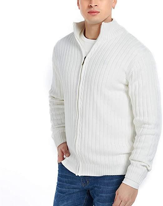Men's sporty cardigan with zipper and raised collar Lisslune
