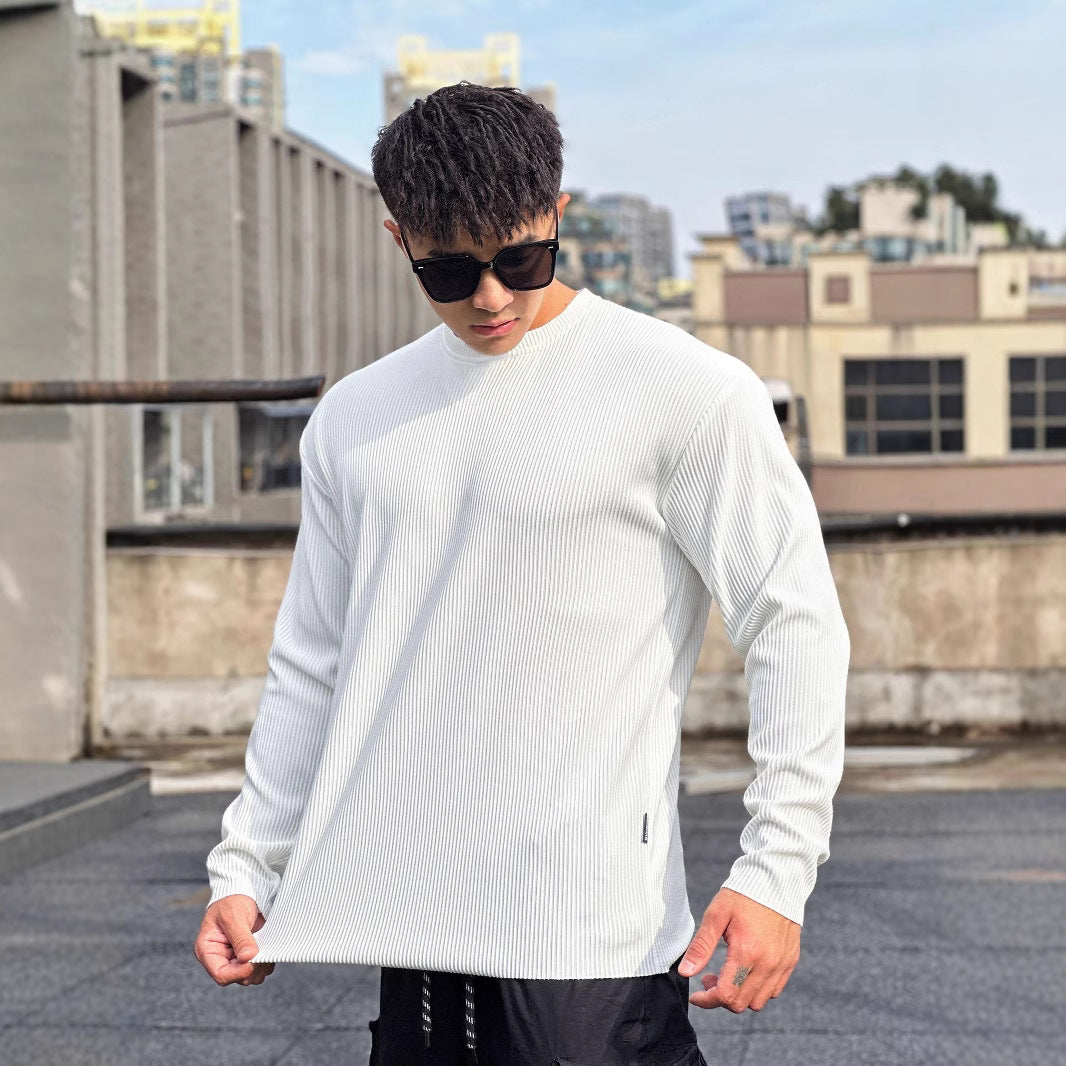 Men's long sleeve shirt made of high-quality ribbed material with a casual fit Lisslune